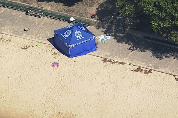 A crime scene has been established as police investigate the man’s death.