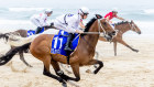 The Magic Millions beach run on Tuesday.