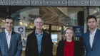 (L-R) Uniseed’s John Karek, Michael Kershaw of Peter MacCallum Cancer Centre, Sam Cobb CEO of Currus Biologics and Michael Bettess of Brandon Capital Partners in North Melbourne. 