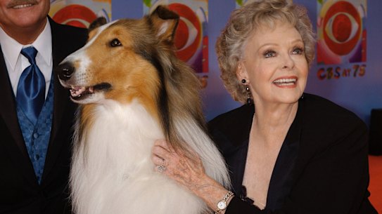 June Lockhart, right, who played the mother in Lassie.