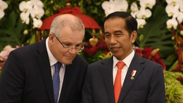 Australian Prime Minister Scott Morrison and Indonesian President Joko Widodo.