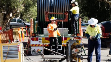 Electricity cables being laid by Ausgrid.