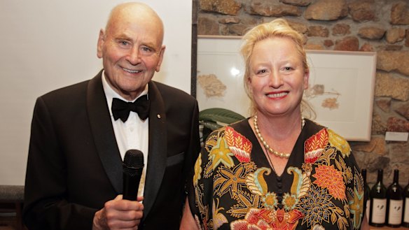 James Halliday with Margaret River winemaker and organic wine pioneer Vanya Cullen from Cullen Wines. 