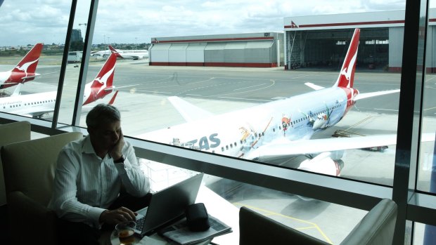 The Qantas Business Lounge at Sydney Airport.