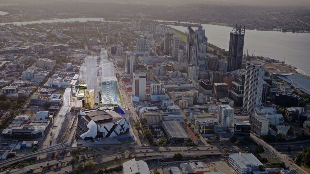 An artist's impression of Far East Consortium's Perth hub project, which has been delayed because of a lack of pre-sales.