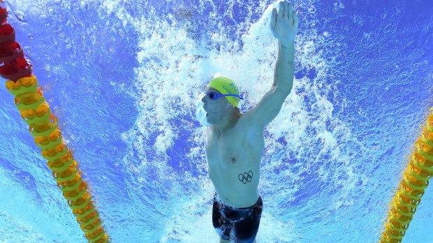 Kyle Chalmers swimming the 200m freestyle at the Commonwealth Games.