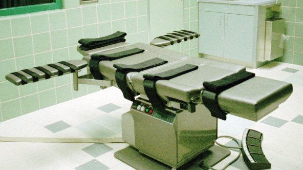 An execution chamber in the US Penitentiary in Terre Haute, Indiana in 1995. 