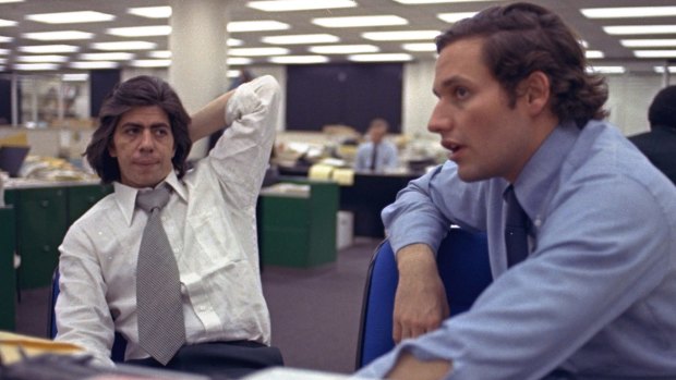 Carl Bernstein [L] and Bob Woodward.
