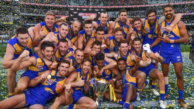 Champions: West Coast celebrate winning the 2018 AFL premiership.