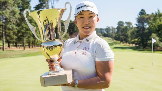 What a champion! Canberra Classic winner Jiyai Shin will donate her prizemoney to help young golfers.