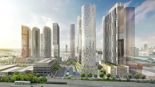 Six towers proposed for Fishermans Bend, which were submitted in a single planning application, by a syndicate of landowners.