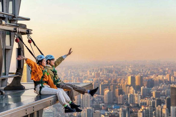 Shanghai Jin Mao Tower walk takes you 340 metres above the city.