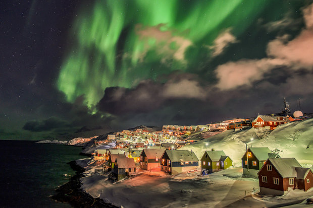 The Northern Lights over Nuuk.