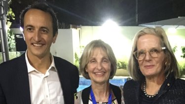 Dave Sharma with Jillian Segal and Lucy Turnbull.
