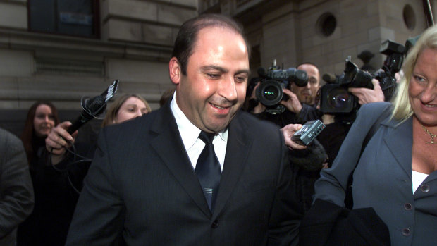 Mokbel is all smiles in 2002 after Gobbo won him bail on a $1 million surety.