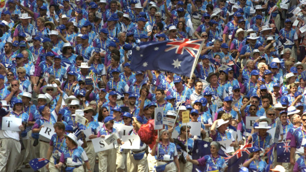Voluneteering on the decline ... Sydney salutes its volunteer army after the Sydney Olympics.