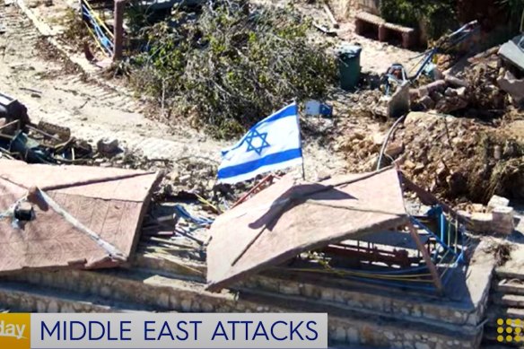 IDF soldiers planted an Israeli flag in Maroun al-Ras, southern Lebanon, on Tuesday.