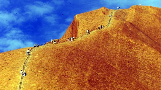 SELECTED FOR WEBSITE
S

SPECIAL 001 bzc010524.001.002    Ayers Rock.

For Age and SMH news.  Pic by Bryan Charlton.

Ayers Rock re-opens.  Story by P Debelle.

Northern Territory.

Caption.  Climbers return to Uluru  Ayers Rock  after the rock was closed  following the death of an aboriginal elder.