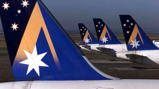 Ansett planes sit idle. 