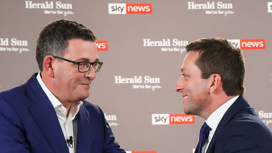 Premier Daniel Andrews and Opposition Leader Matthew Guy.