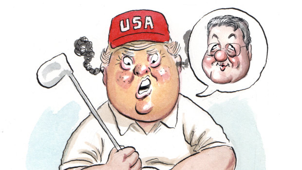 Furious Trump tees off about Downer
