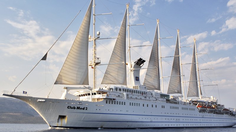 Club Med’s giant sailing yacht operates as a floating resort, touted as the world’s largest
