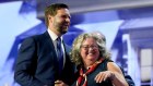 J.D. Vance with his mother, Beverly, at the Republican National Convention, where he retold his well-branded life story.