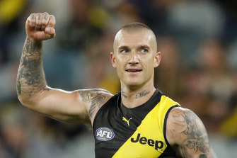 Dustin Martin is back training with Richmond.