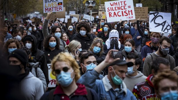 Protesters at the Black Lives Matter rally on June 6.