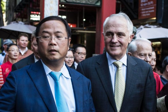 Xiangmo Huang and Malcolm Turnbull.