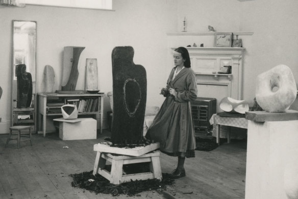 Barbara Hepworth in Trewyn Studio, October 1949.