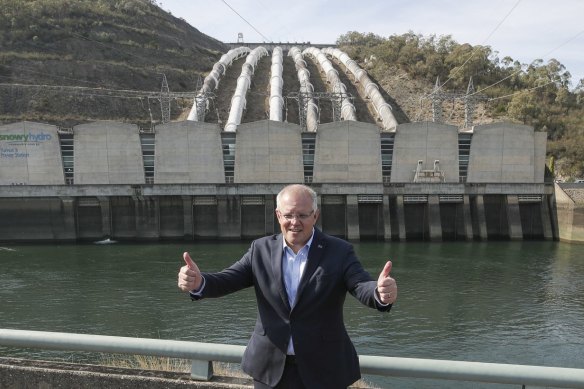 Prime Minister Scott Morrison visited  Snowy Hydro's Tumut 3 power station near the Talbingo dam in February this year.