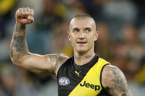 Dustin Martin is back training with Richmond.