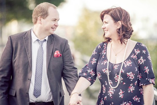 Rebecca Adams and her first husband, Daniel Collins, in 2013.