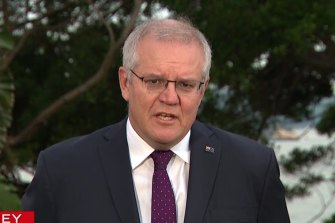 Prime Minister Scott Morrison speaking on Sunrise this morning. 