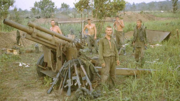 The 102 Field Battery the morning after the attack by the North Vietnamese Army.