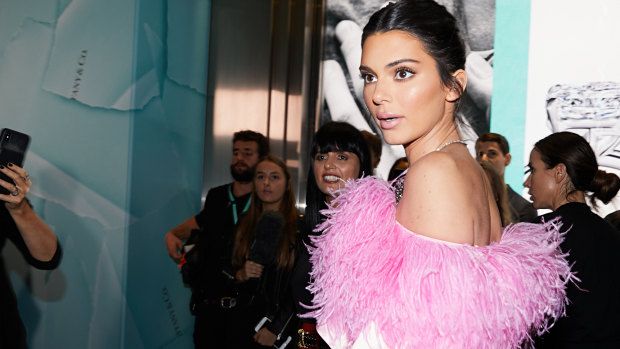 Lady of few words: Kendall Jenner arrives at the Tiffany & Co boutique in Sydney having collected her $500,000 appearance fee.