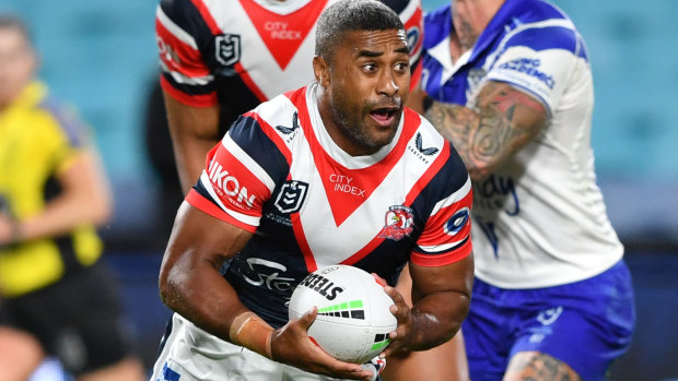 Michael Jennings in his return to the NRL last Friday night against the Bulldogs.