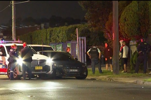 Police investigate after the Chester Hill shooting.