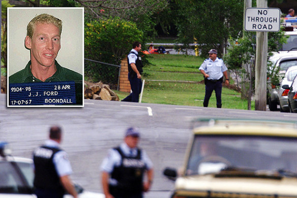 Police hunt for the self-described Jesse James, Nigel Parodi, after three officers were shot.