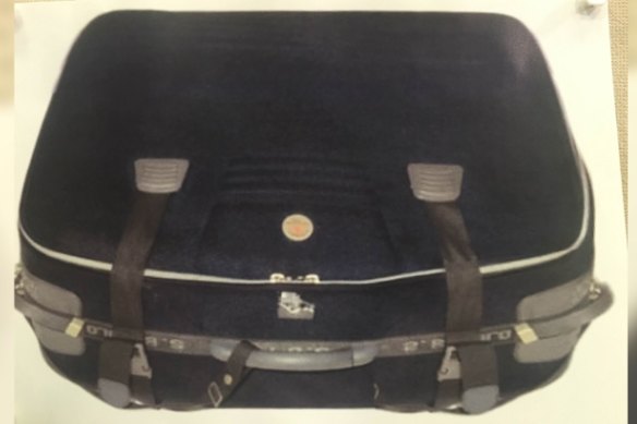 The suitcase found in the Swan River with Ms Chen's body inside it.