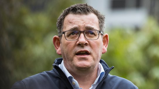 Victorian Premier Daniel Andrews and state Treasurer Tim Pallas on Saturday.