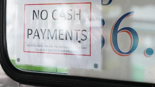 Amid fears of getting the coronavirus, many businesses have stopped accepting cash from customers.