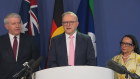 Prime Minister Anthony Albanese with Brendan O’Connor and Linda Burney on Thursday.