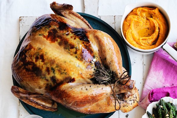 Neil Perry's roast turkey with stuffing. 