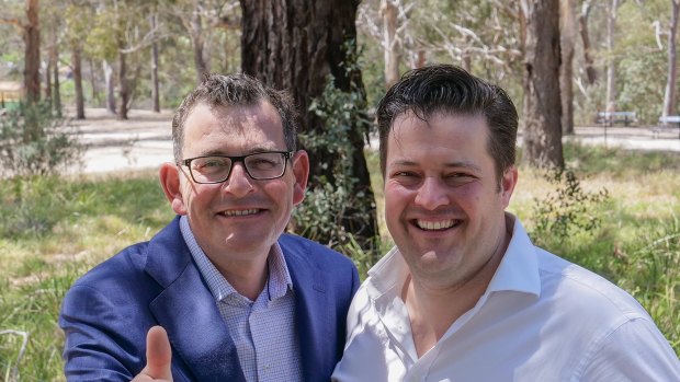 Victorian Premier Daniel Andrews with MP Will Fowles, who is organising a trip to China.