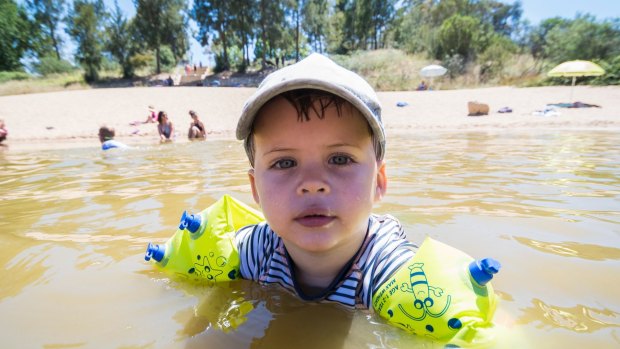 Enjoying the refreshing water at pine island. 