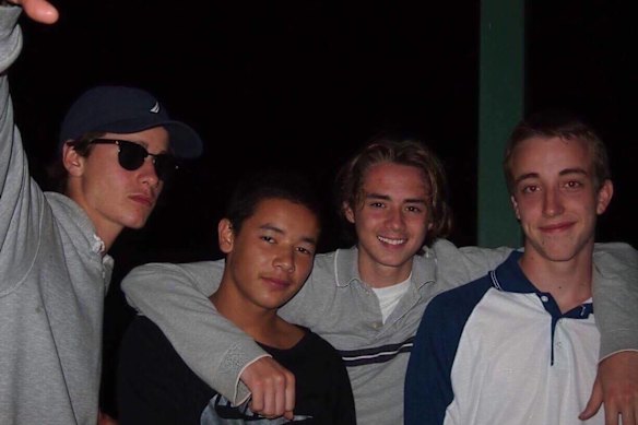 Wesley, second from left, was described by his friends as the "biggest man at the table". 