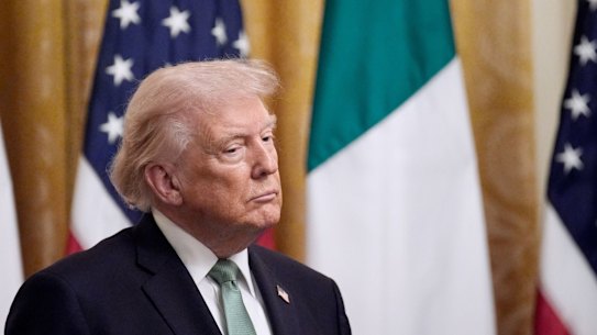 O presidente dos EUA, Donald Trump, na Casa Branca na terça-feira.