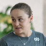 Ashleigh Barty ahead of her press conference on Thursday, when she spoke about her retirement.